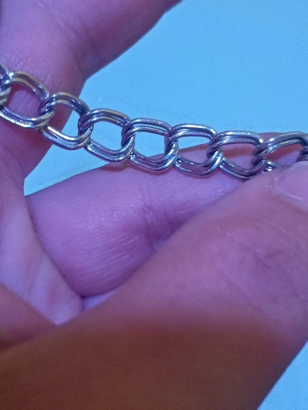 Sterling Silver Double Link Chain Necklace - Silver